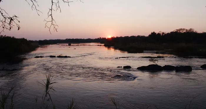 Sunset on the Okavango