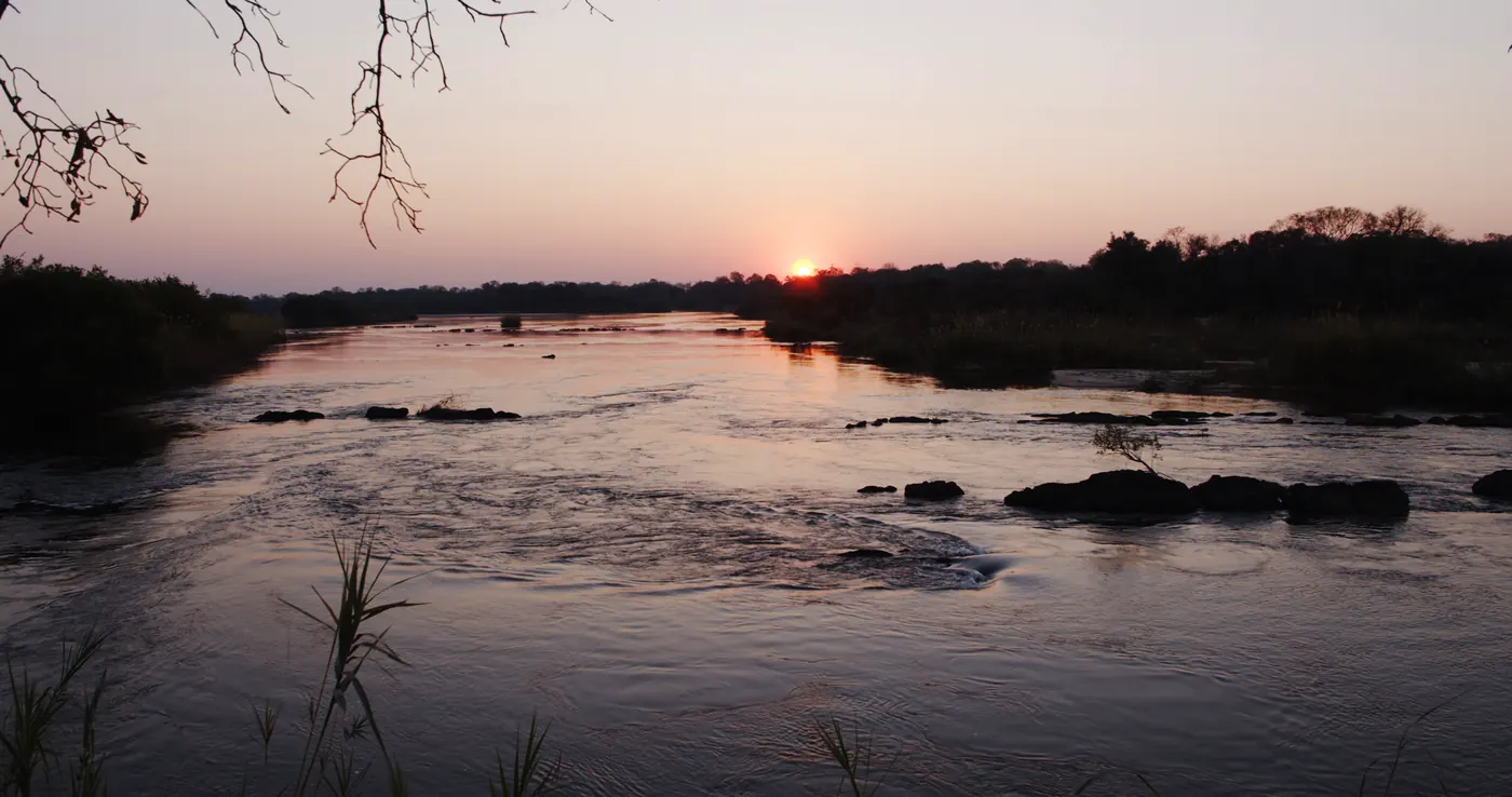 Sunset over the Okavango River